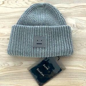 Brand New Acne Studios Light Gray Beanie Hat